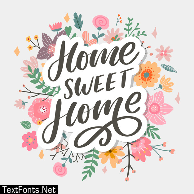 'home sweet home' hand lettering