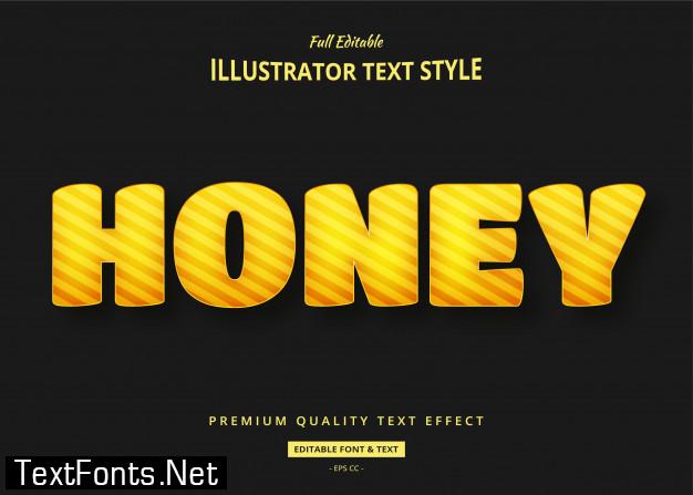 Honey 3d text style effect