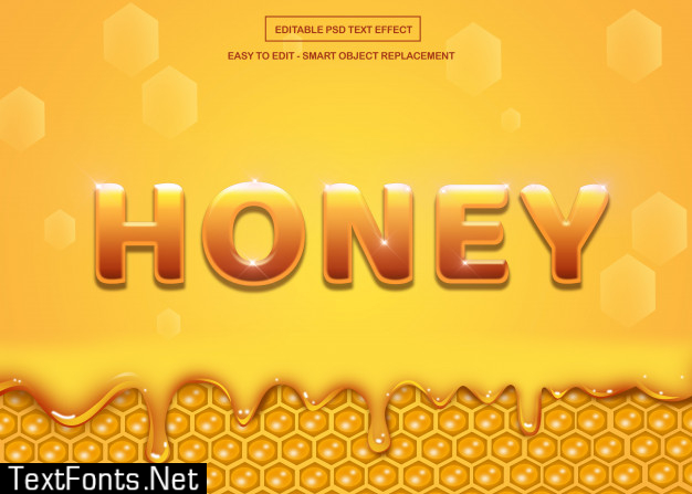 Honey and bee hive text effect