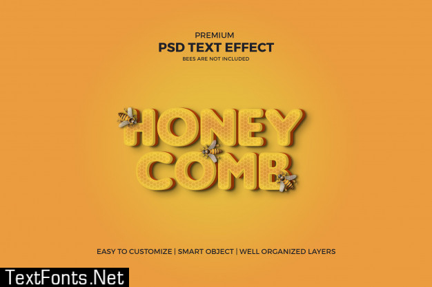 Honeycomb style 3d psd text effect