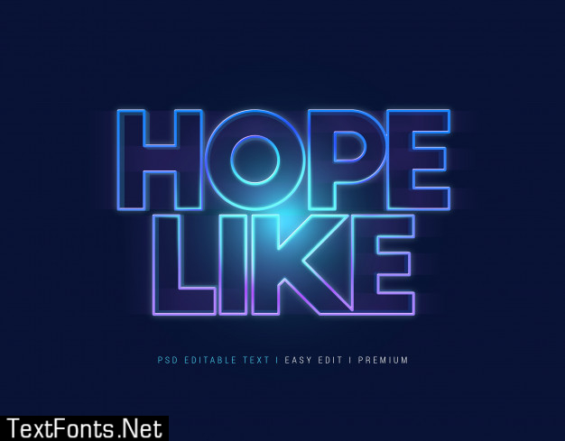 Hope like text effect mockup