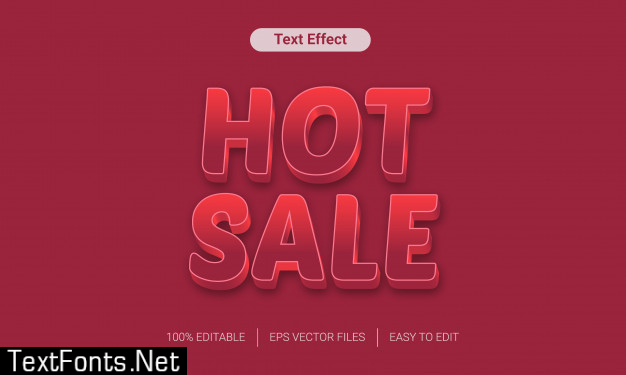 Hot sale red gradient bold 3d text effect