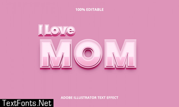 I love mom text effect