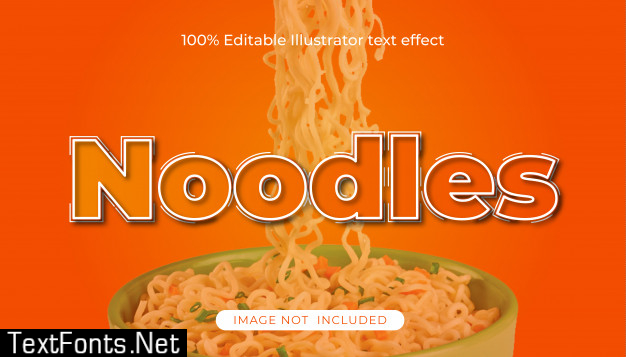 Instant noodles editable text effect