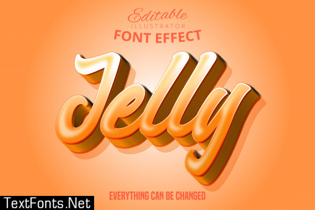 Jelly text, editable font effect