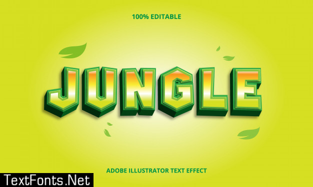 Jungle text effect editable