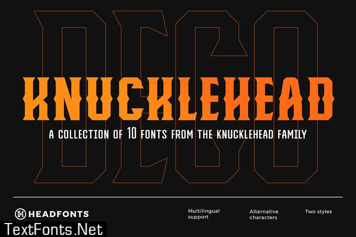 Knucklehead Deco | Vintage Font