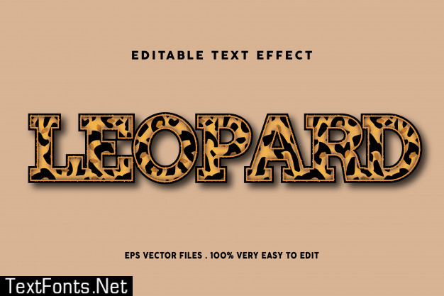 Leopard pattern text effect, editable text