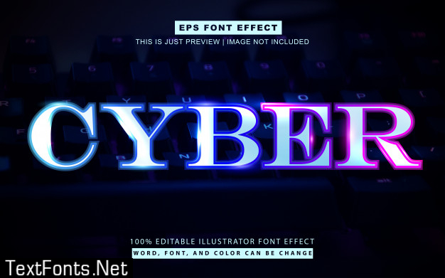 Light blue cyber concept text effect style