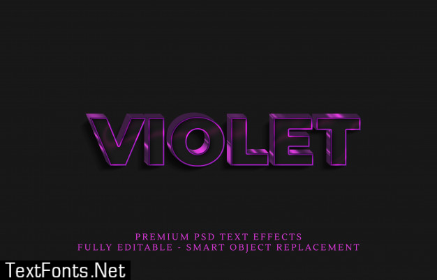 Light violet text style effect psd , premium psd text effects