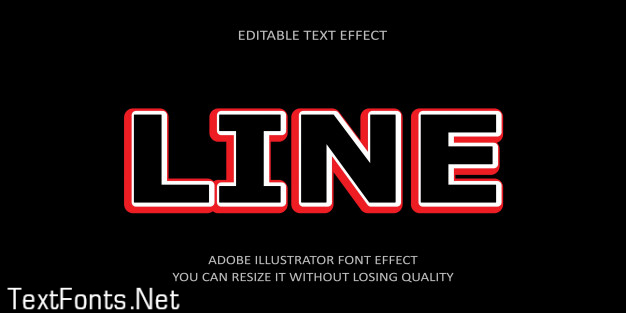 Line editable text effect