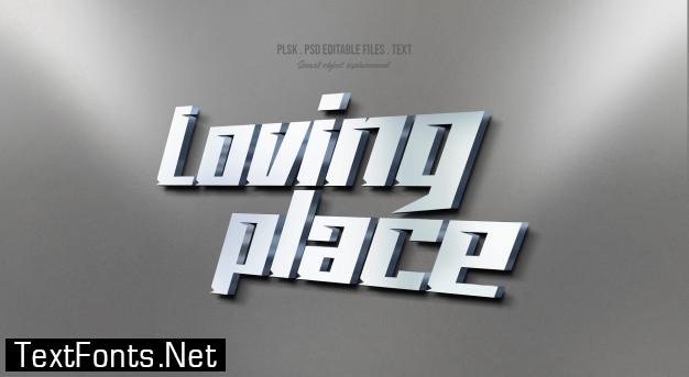 Loving place 3d text style effect