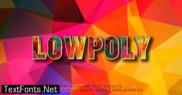 Low poly 3d text style effect psd