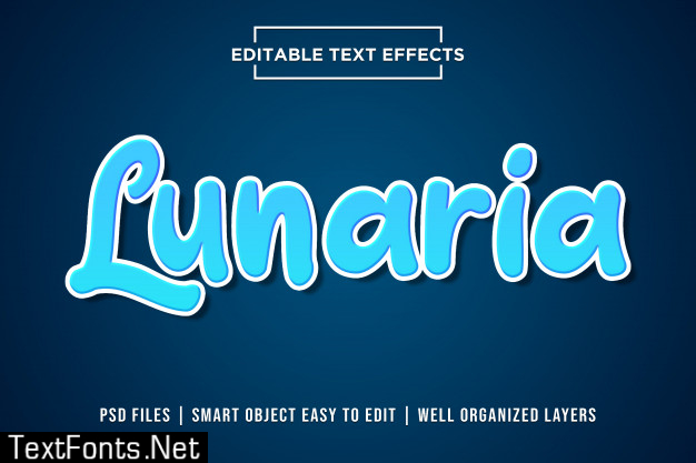 Lunaria 3d text style