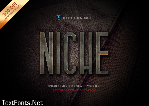 Luxury and elegant leather texture 3d logo text effect template