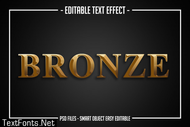 Luxury bronze  text style editable font effect