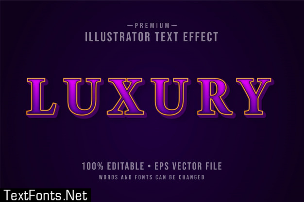 Luxury editable 3d text effect or graphic style with pink purple elegant