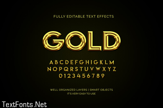 Luxury gold text layer effect