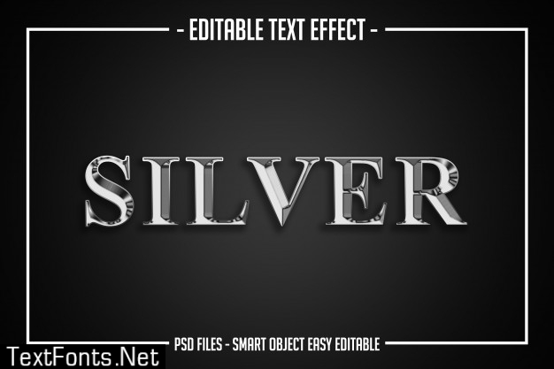 Luxury silver  text style editable font effect