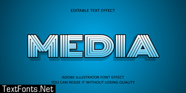 Media editable text effect