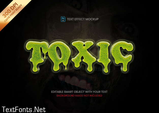 Melting liquid green poison 3d logo text effect template