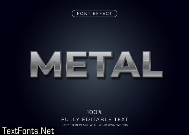 Metal text effect.  font style