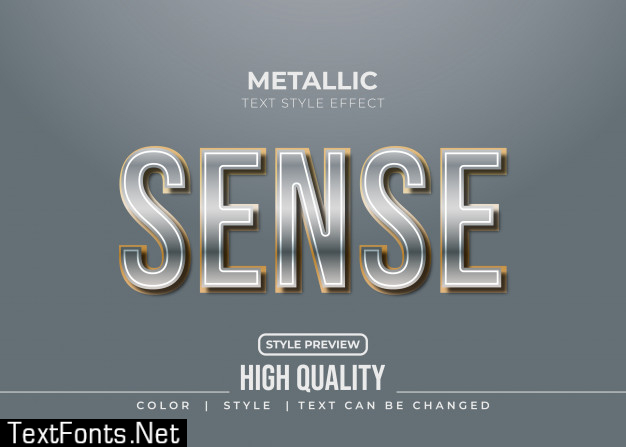 Metallic text style effect with golden lines