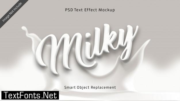 Milky 3d text effects mockup