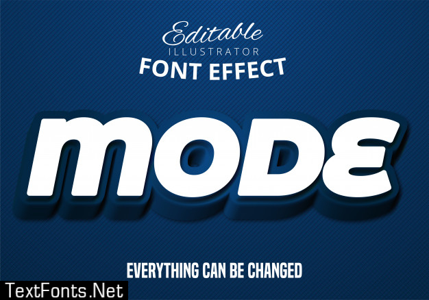 Mode text, editable font effect