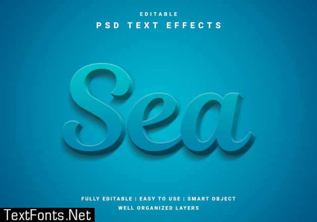 Modern 3d sea text effect