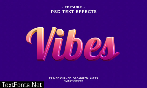 Modern colorful 3d vibes text effect