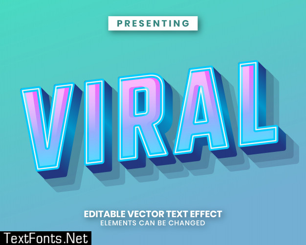 Modern editable text effect with vibrant color gradient