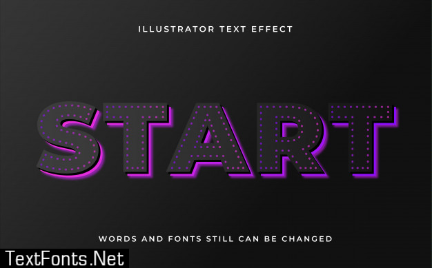 Modern editable text with light effect