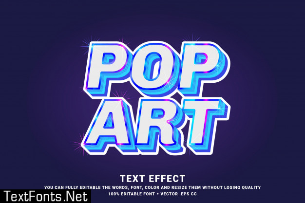 Modern pop art 3d text effect