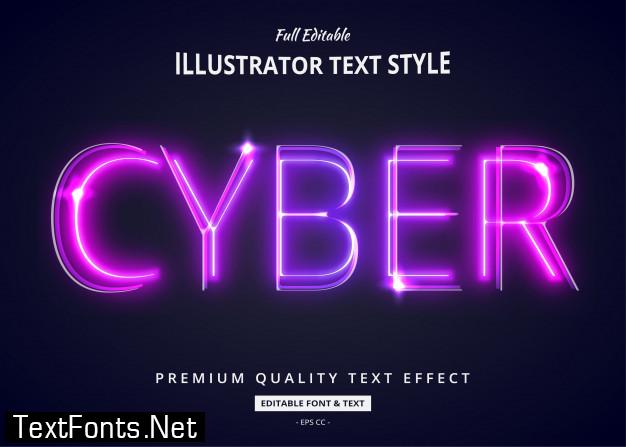 Neon gradient purple text style effect