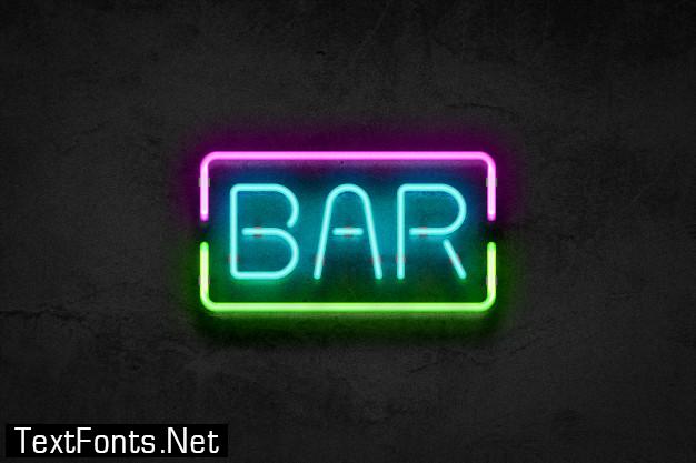 Neon sign text effect