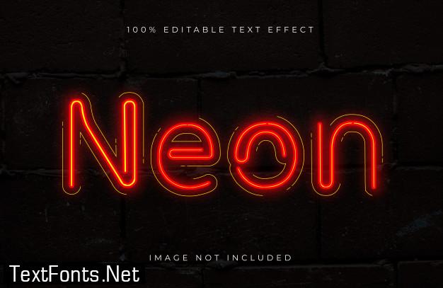 Neon style editable text effect.light text effect