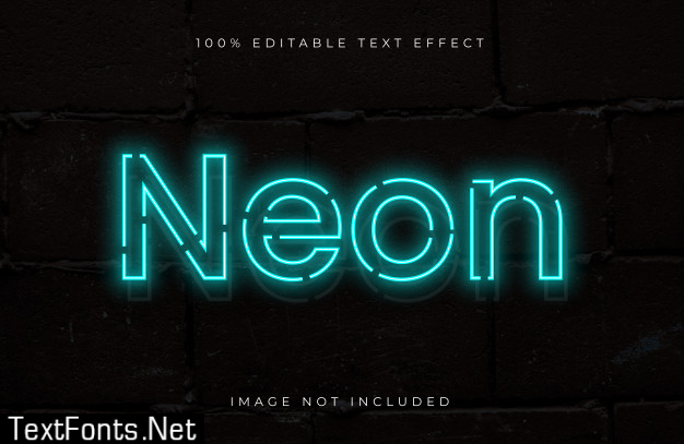 Neon style editable text effect.light text effect