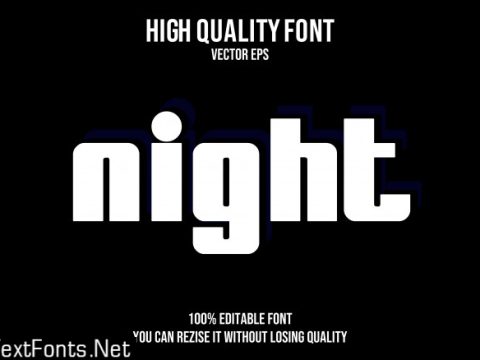 Night editable text effect