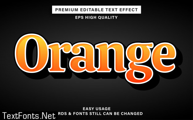 Orange editable text effect