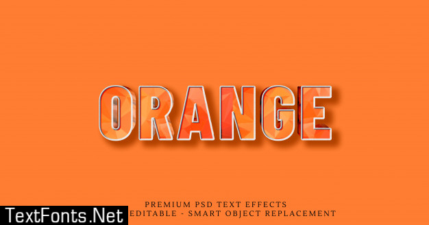 Orange low poly 3d text style