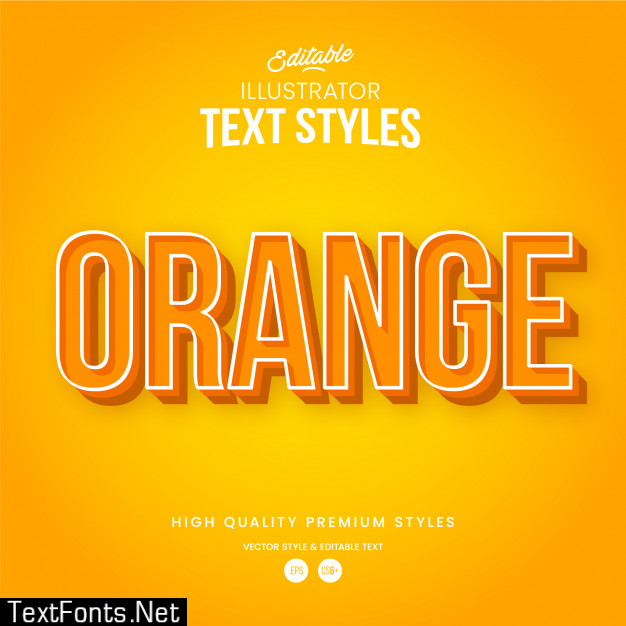 Orange modern abstract text effect editable graphic style