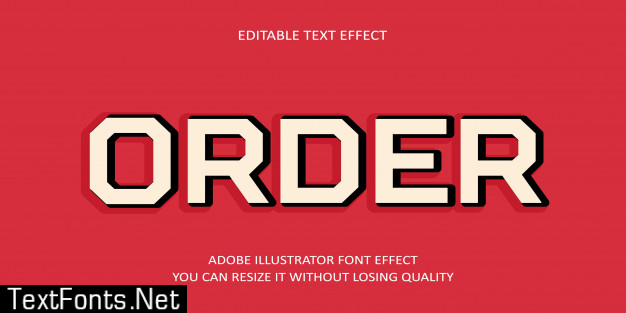 Order editable text font effect