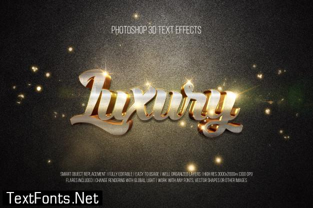 Photoshop 3d text effects luxury