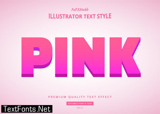 Pink 3d text style effect