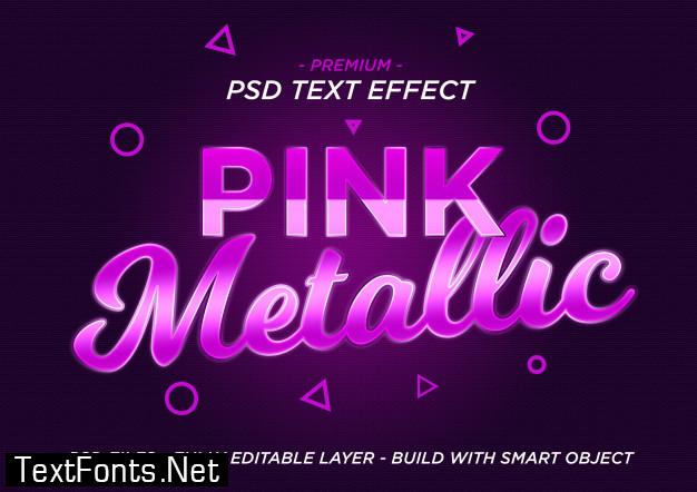 Pink metallic text effect