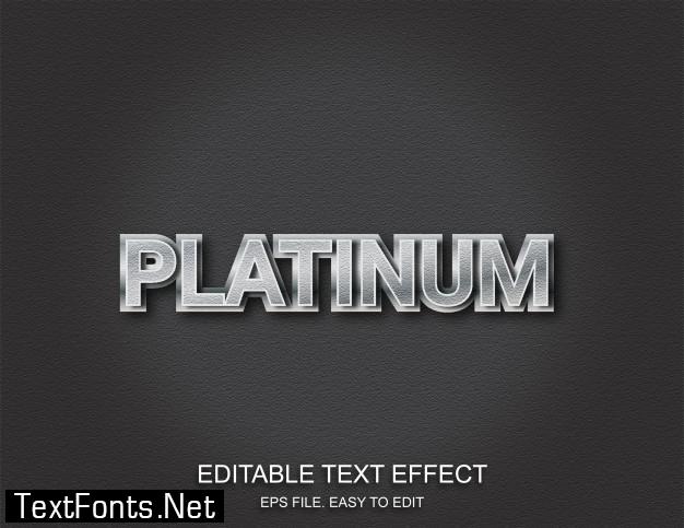 Platinum silver text effect