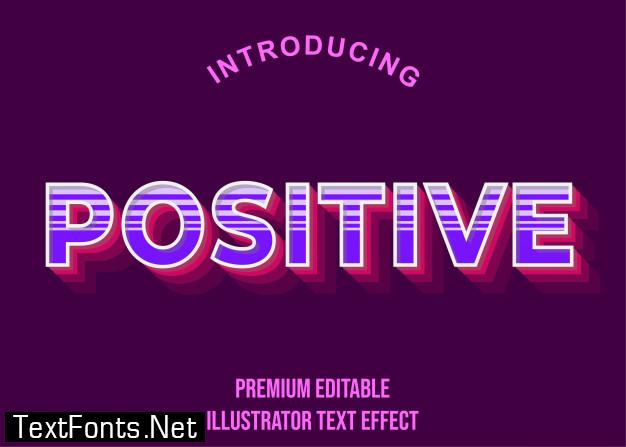 Positive 3d text effect