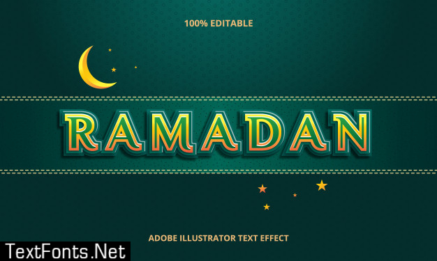 Ramadan text effect editable