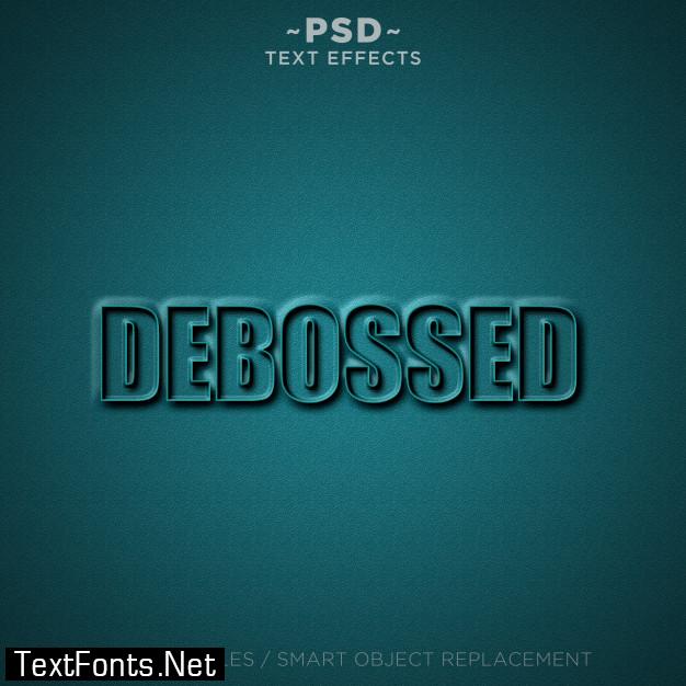 Realistic debossed effects editable text